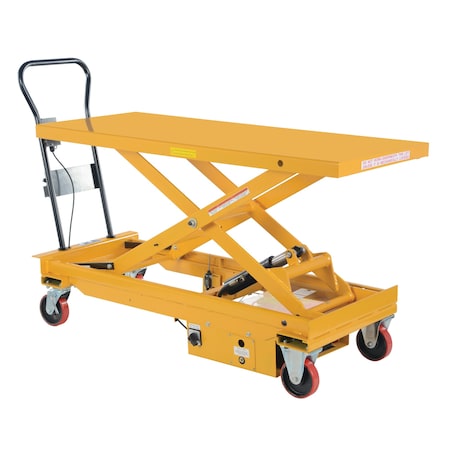 Vestil DC Power Hydraulic Scissor Cart, 1000 lb. Cap, 60"W, 24-1/2"L CART-1000-LD-DC
